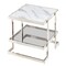 Kingston Living 23.75" Silver and White Geometric Square Side Table